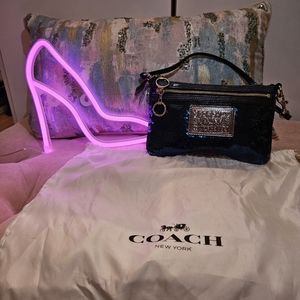 Coach sequined wristlet